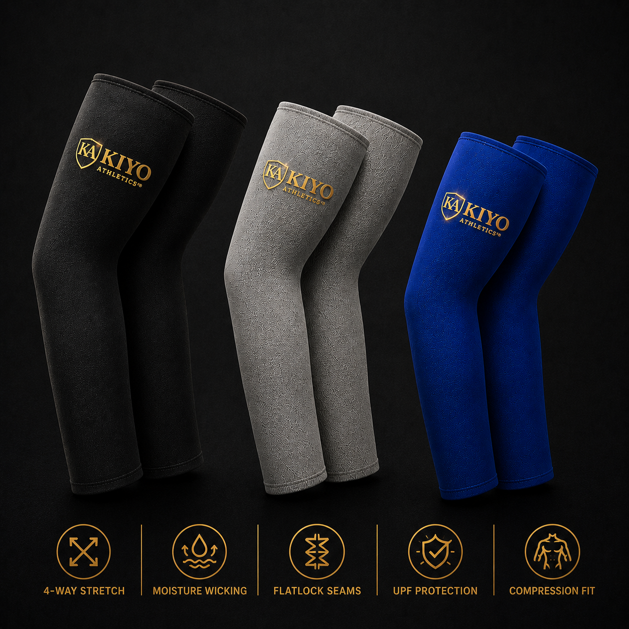 Kiyo  Athletics Unisex Compression Arm Sleeves
