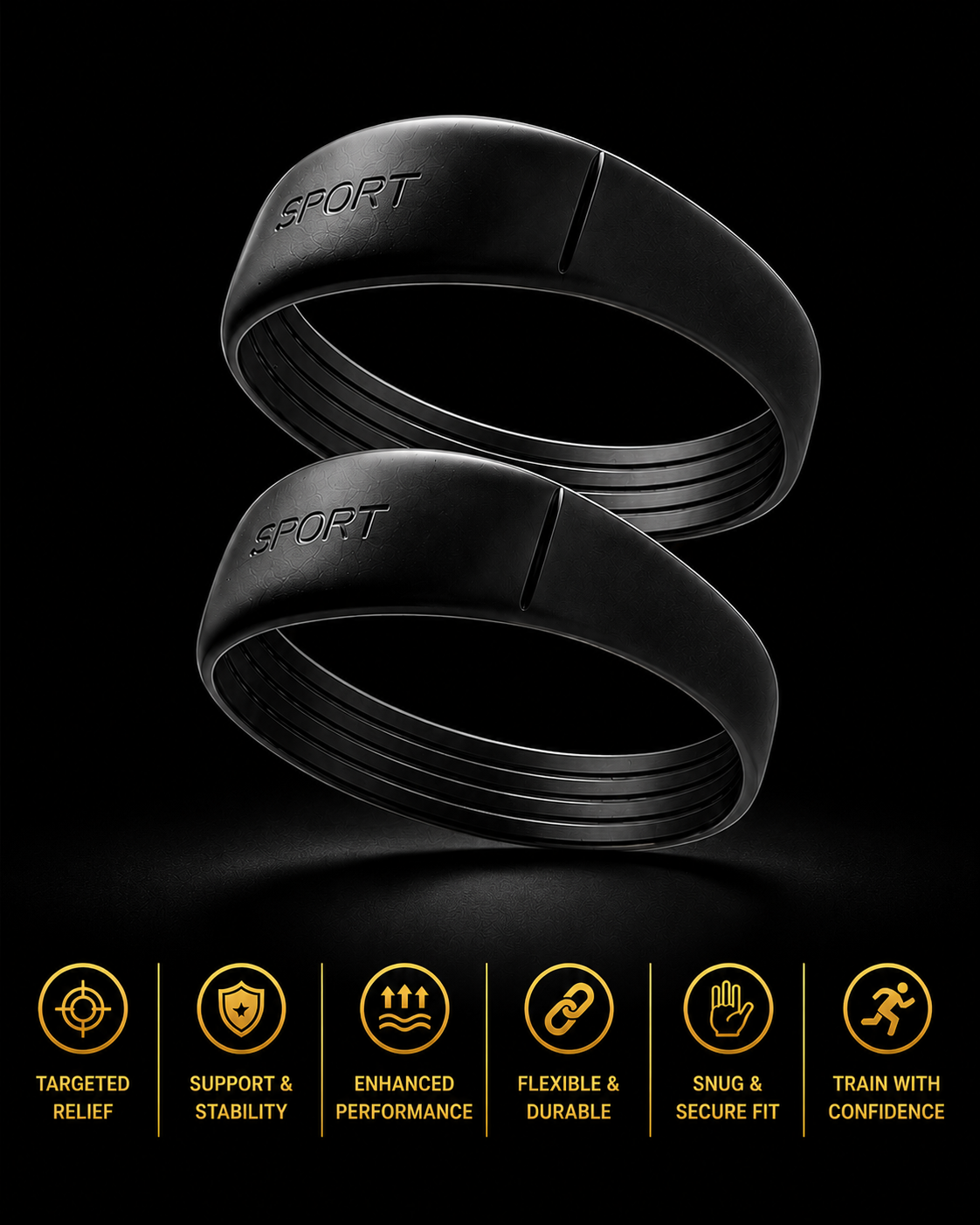 Kiyo Athletics Patella  Support Bands 2 Pack